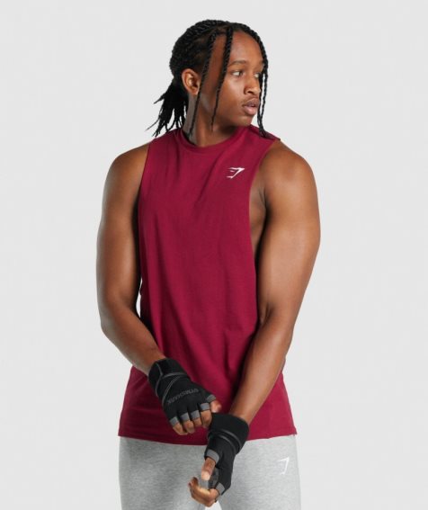 Men's Gymshark Critical 2.0 Drop Arm Tanks Fuchsia | CA 608ADN